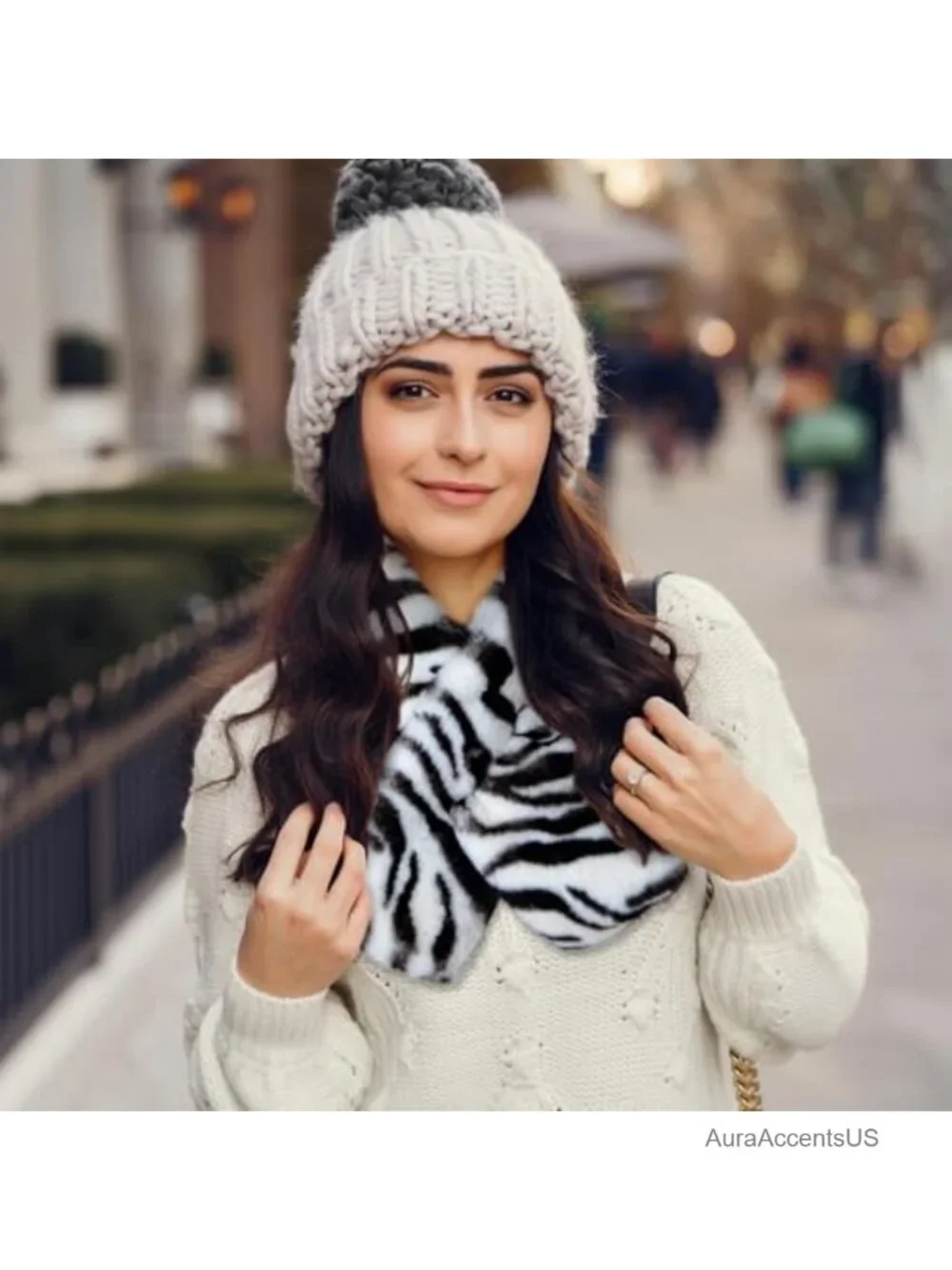 Faux Fur Collar Winter Scarf Women Neck Warmer Loop Scarf